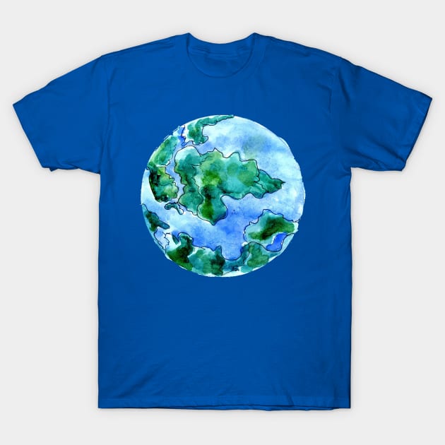 Hand Drawn Earth Planet T-Shirt by AnnArtshock